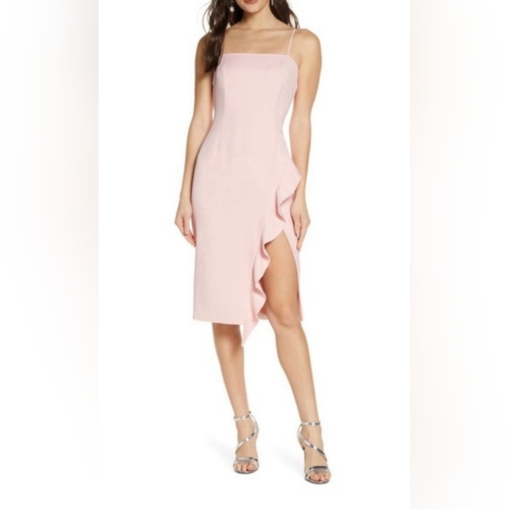Bardot Pink Asymmetrical One Shoulder Dress
